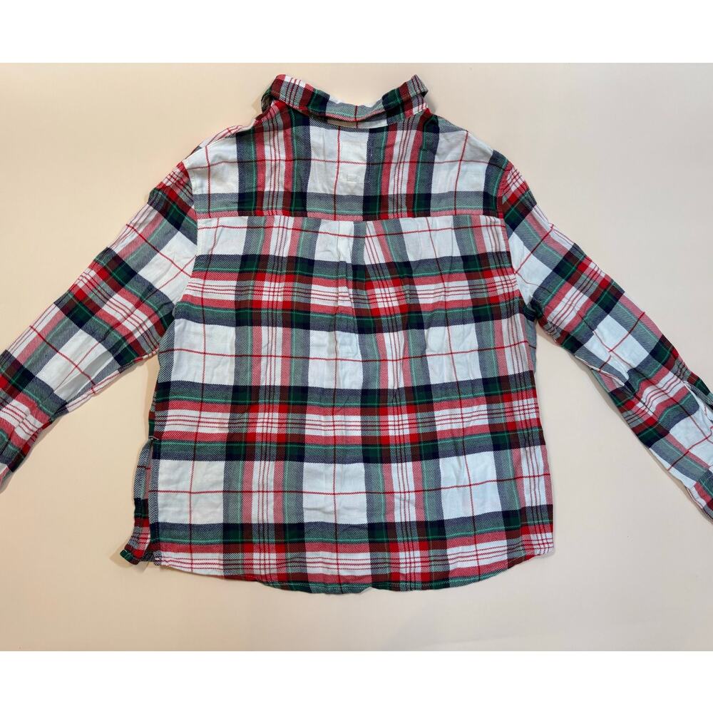 NWT Aerie Women’s Plaid Flannel Button Down Shirt – Red Green White – Size S - Picture 3 of 6